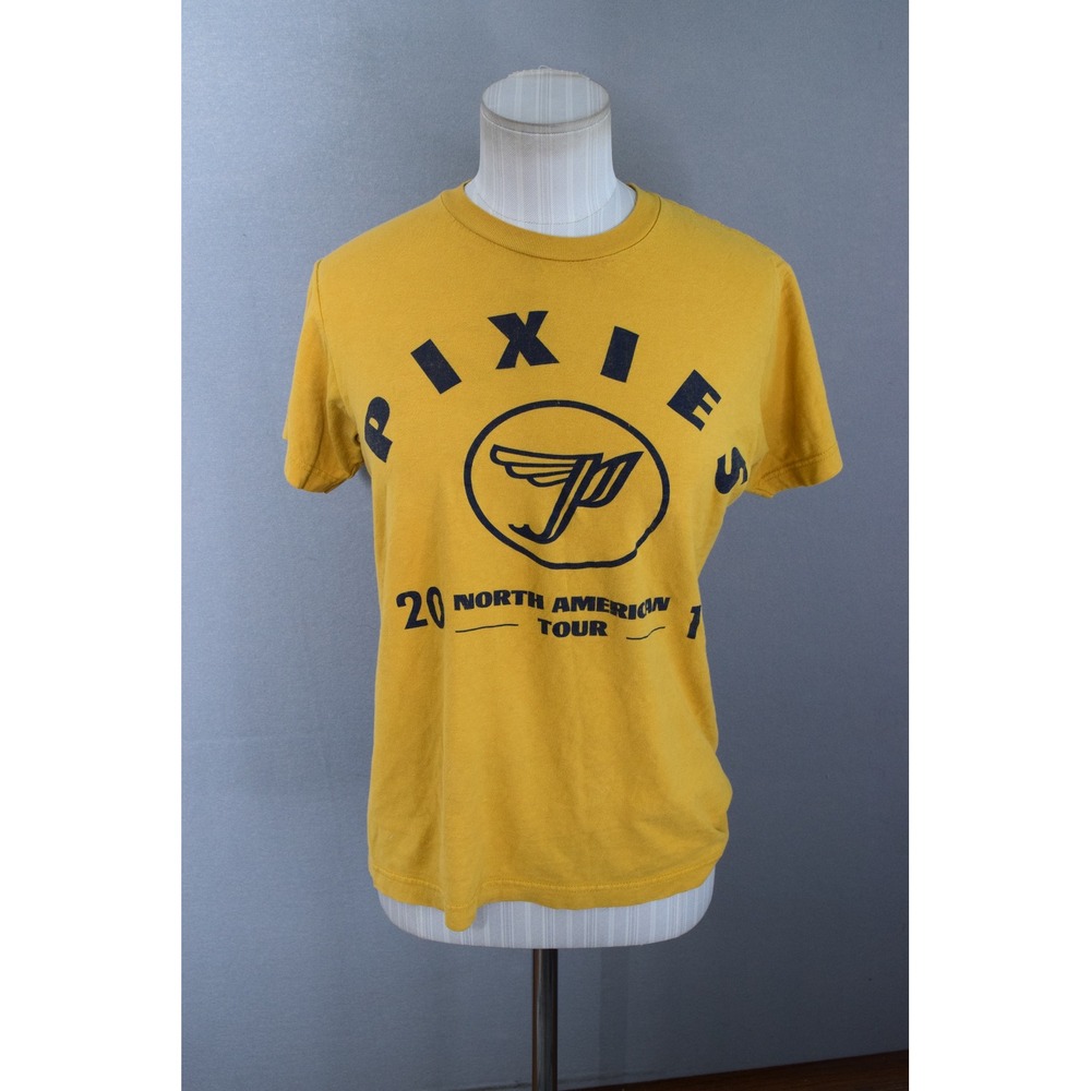 Pixies 2019 North American Tour T-Shirt Small Yellow Band Tee Women Tulex Grunge